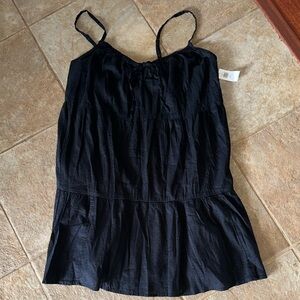 BNWT Old Navy Black Spaghetti Strap Peplum dress with adjustable straps